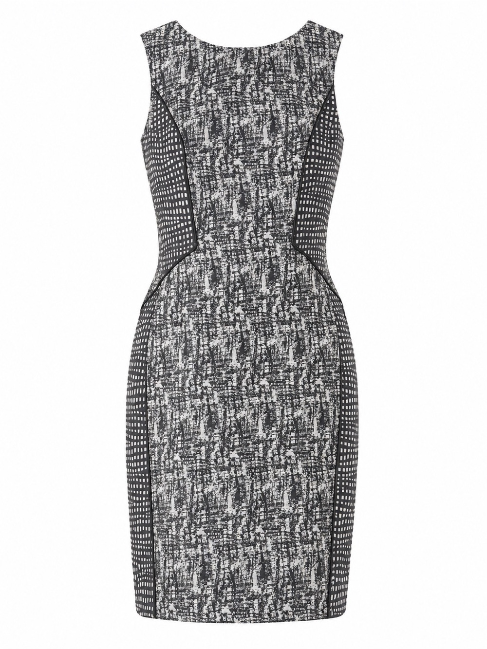 Lafayette 148 New York Mixed Print Jacquard Sheath Dress Size 10 Charcoal